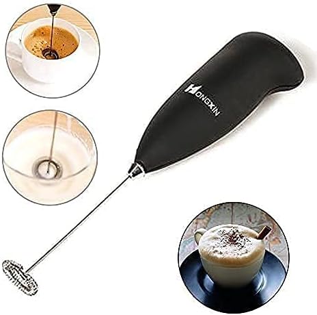 Hongxin Handheld Milk Frother, Battery Operated Electric Foam Maker, Hand Blender for Coffee, Cappuccino, Latte, Hot