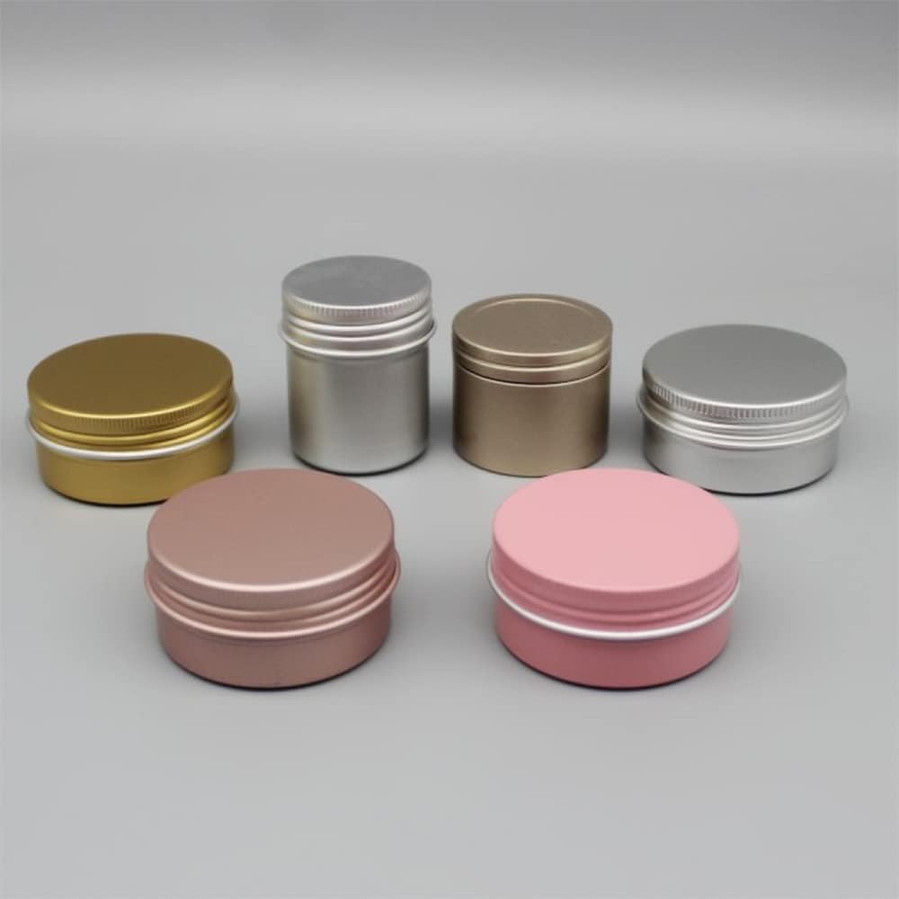 Othmro 24pcs Metal Round Tins - 0.5oz/15ml Aluminum Containers with Screw Lid for Salve, Spices, Lip Balm, Gold