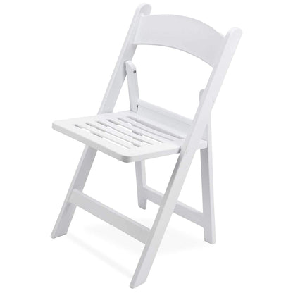 EventStable Titan PRO Resin Folding Chair - Indoor/Outdoor Lightweight Chair - Slatted Seat Folding Chair for Weddings Parties Events - 50 Pack