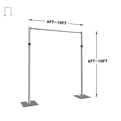 Pipe and Drape Adjustable Uprights, Crossbars,Bases & Hangers - Drape Systems for Backdrops, Trade Shows, Events, Photo Booths and Decorations by CITNAMOR (10' Tall x 10' Wide Kit)