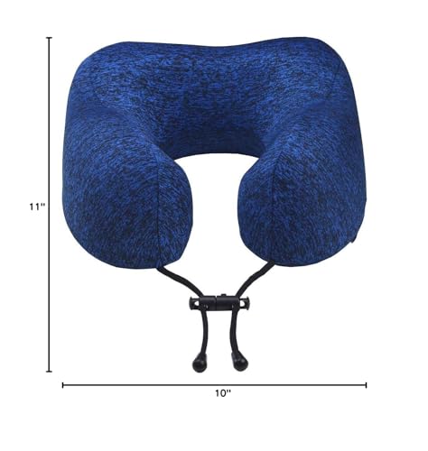 napfun Neck Pillow for Traveling, Upgraded Travel Neck Pillow for Airplane 100% Pure Memory Foam Travel Pillow for Flight Headrest Sleep, Portable Plane Accessories, Light Grey