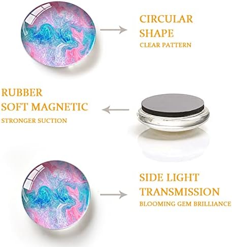 Glass Strong Magnetic Fridge Magnets, Round Cute Colorful Kitchen Magnets for Office Whiteboard, Cabinet, Dishwasher,