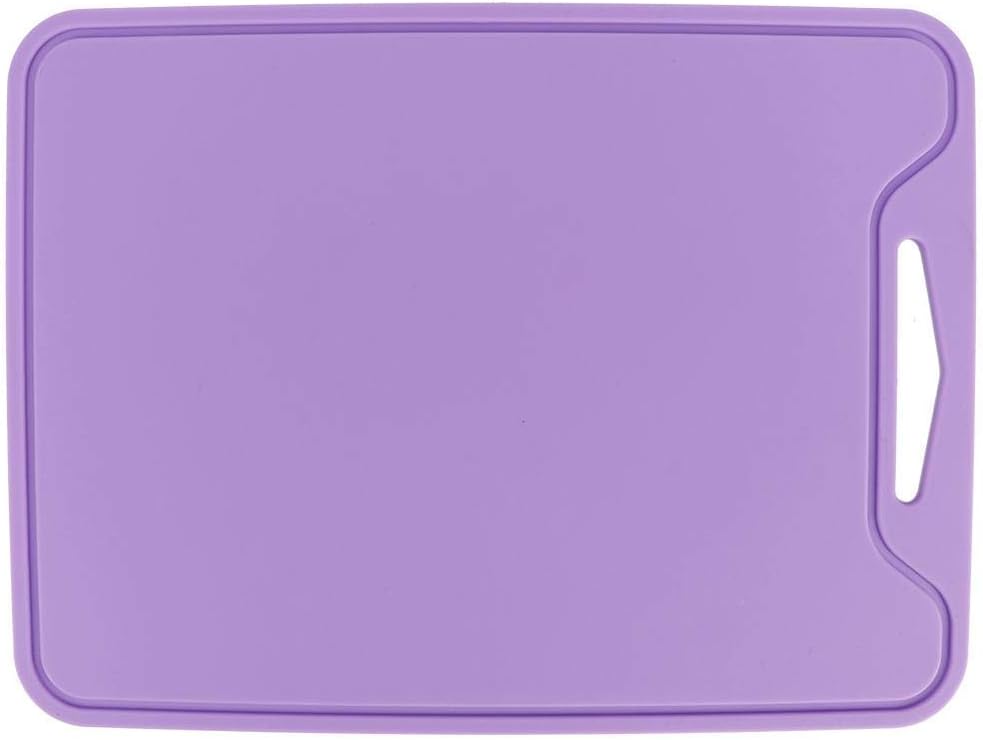 Food Grade Silicone Flexible Cutting Board, Purple Chopping Board for Home Kitchen Use