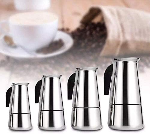 kkhouse Stainless Steel Coffee Pot - Mocha Espresso Latte Percolator Stove Coffee Maker, 100ml Cafetiere Tool