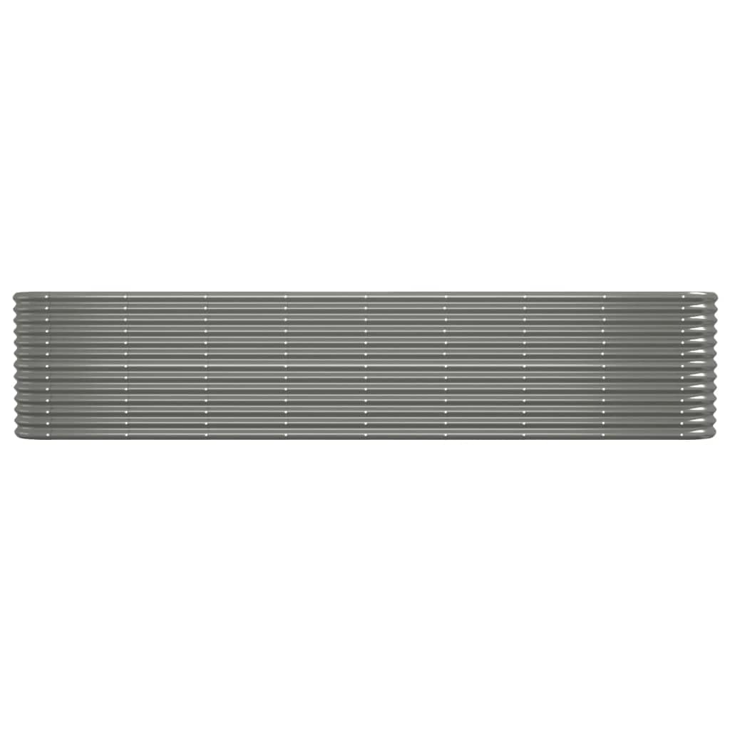 Foknhdi Oval Grey Powder-Coated Steel Raised Garden Bed 130.7 x 130.7 x 26.8 in Large Outdoor Planter Box for Vegetables, Flowers & Herbs on Patio, Balcony or Yard Large Flower Pot