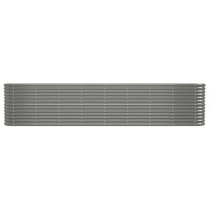 Foknhdi Oval Grey Powder-Coated Steel Raised Garden Bed 130.7 x 130.7 x 26.8 in Large Outdoor Planter Box for Vegetables, Flowers & Herbs on Patio, Balcony or Yard Large Flower Pot