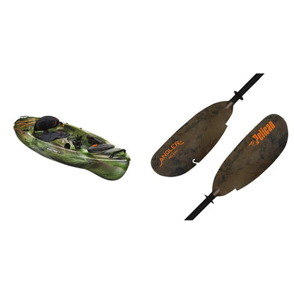 Pelican Basscreek 100XP Fishing Kayak Bundle with Paddle and Accessories