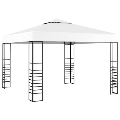 Xhnifbn White Outdoor Gazebo Canopy 10x10 Pop-Up Shade Tent with Steel Frame, UV-Resistant Fabric & Instant Setup, Modern Square Shelter for Patio, Backyard Party or Camping Gatherings