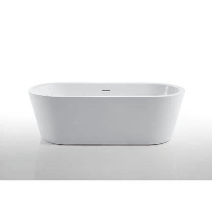 Miseno MNO7132SFSO 71" Free Standing Acrylic Soaking Tub with Center Drain - White