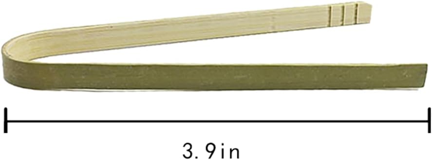 10pcs 3.9inch Wooden Tongs, Disposable Cooking Utensils, Mini Bamboo Tongs for Natural Toast Cooking