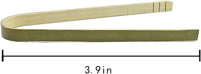 10pcs 3.9inch Wooden Tongs, Disposable Cooking Utensils, Mini Bamboo Tongs for Natural Toast Cooking