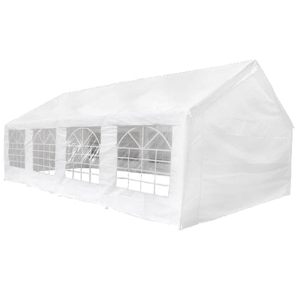Xhnifbn White Party Tent 26.2'x13.1' PE Canopy Gazebo with Steel Frame, 4 Sidewalls & Windows, UV-Resistant Shelter for Backyard Camping Festivals Outdoor