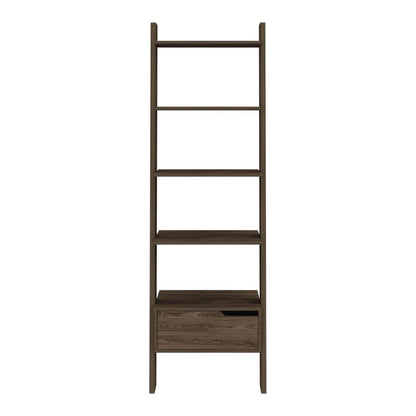 Adigyco Bookcase, One Drawer, Five Open Shelves, Dark Walnut,Five Open Shelves (11,81''H X 20,07''W)