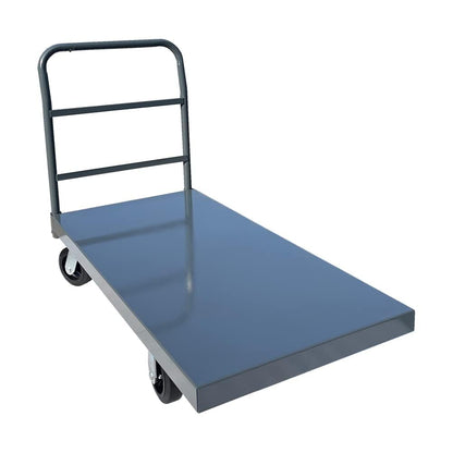 Fworkleft Steel Platform Truck 2000 lb Capacity, 60" x 24" Heavy Duty Flatbed Push Cart with Smooth Deck, Industrial Platform Dolly for Warehouse & Commercial Use