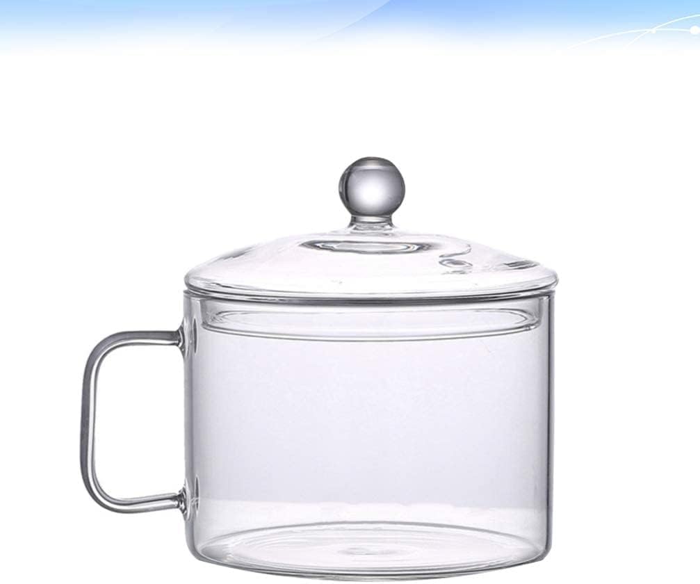 Glass Saucepan with Cover, Glass Cookware for Stove, Instant Noodles Pot, Clear Cooking Pot