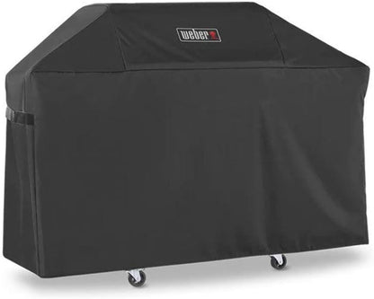 Weber Premium Outdoor Grill Cover - Water-Resistant Protection for Genesis 300 Series Gas Grills, Durable Black Fabric