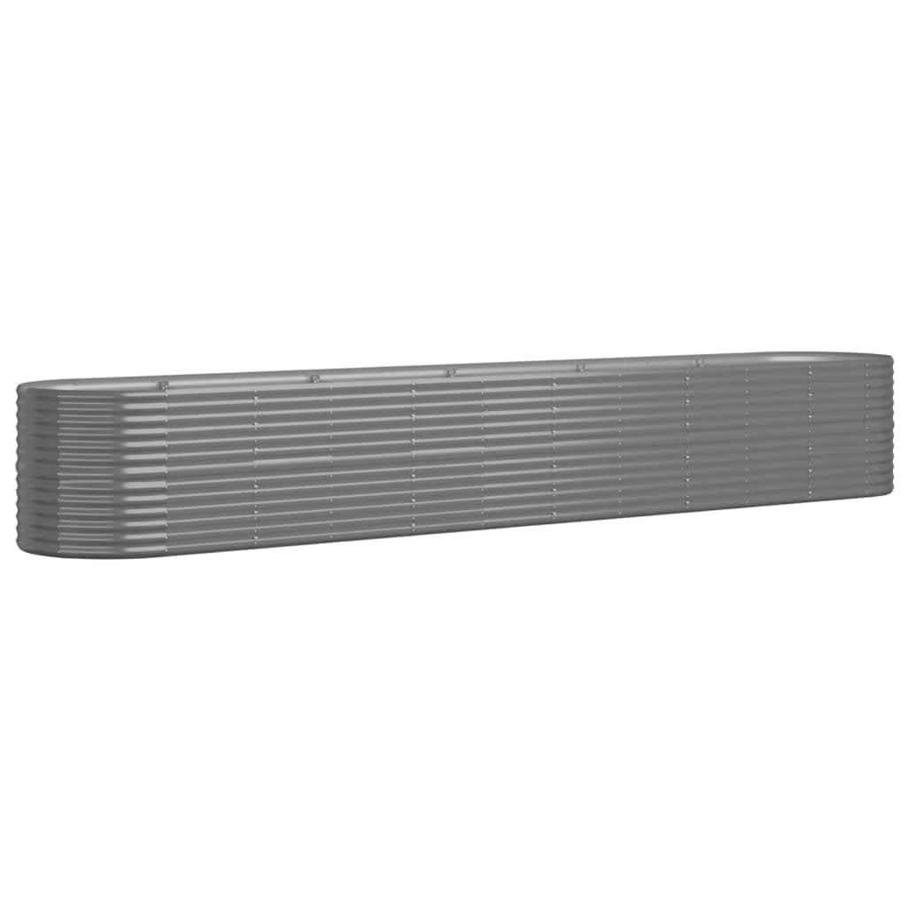 Mhdvray Large Oval Raised Garden Bed 173x173x27 in, Heavy-Duty Powder-Coated Steel Planter Box for Vegetables Flowers Herbs, Spacious Outdoor Raised Bed for Patio Balcony Modern Grey