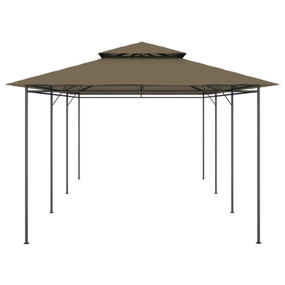 Taupe Gazebo, 236.2x106.3 Inch Outdoor Canopy Tent with Tubular Steel Frame, UV Resistant Polyester Fabric, Foldable Patio Shelter for Garden, Beach, BBQ Outdoor Structures
