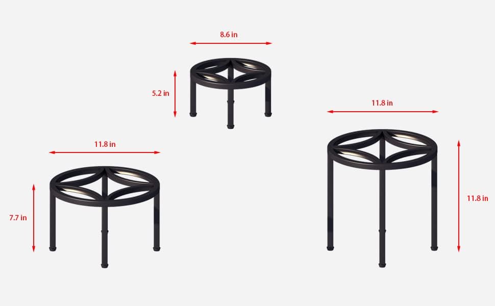Zhongma Set 3 220 LBS of Fully Assembled Metal Plant Stand for Heavy Potted Plant for Home Indoor and Outdoor, Capacity
