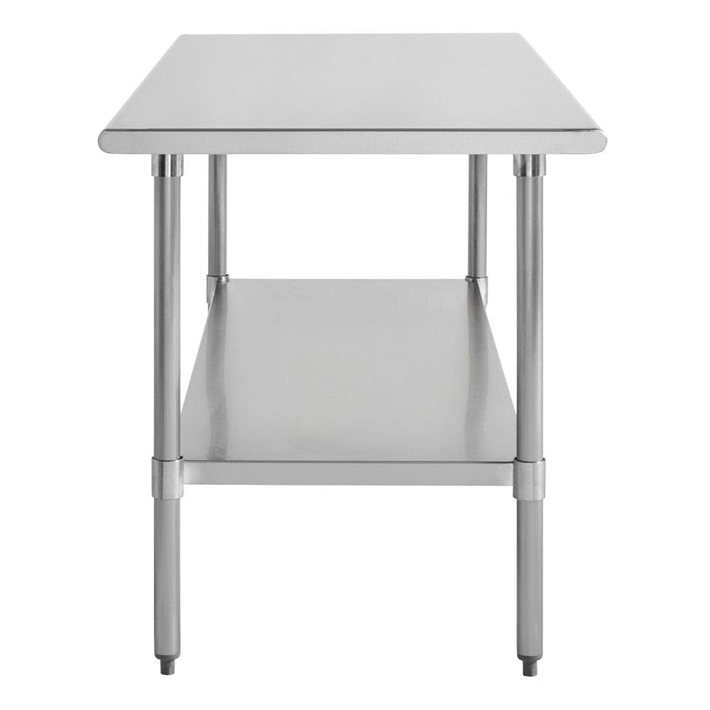 Kratos Stainless Steel Kitchen Prep Table 72"x30" with Undershelf, NSF Worktable for Restaurants - 16ga/304SS