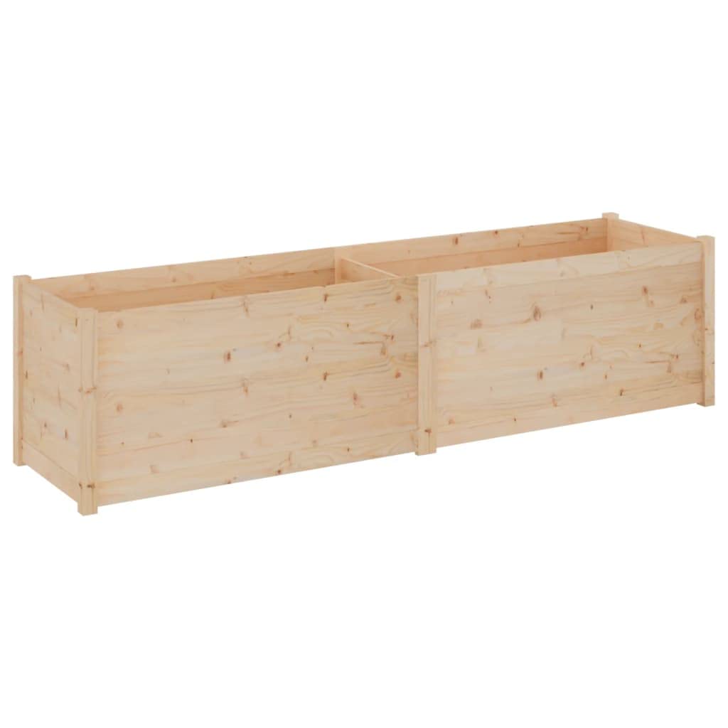 Favemtsl 78.7 x 19.7 in Solid Pinewood Outdoor Planter Rustic Raised Garden Bed Box Natural Oiled Brown Rectangular Large Flower Bed for Patio Deck Balcony