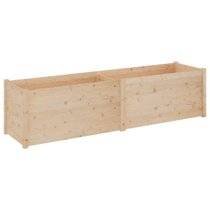 Mhdvray 78.7"x19.7"x19.7" Solid Pinewood Raised Planter Large Rustic Raised Garden Bed Box Natural Oil Finish for Patio Balcony Flower Vegetables Outdoor