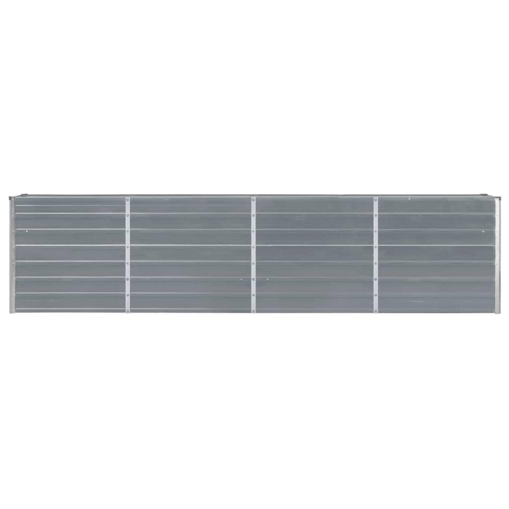 Foknhdi Raised Garden Bed 126"x15.7"x30.3" Grey Galvanized Steel Large Outdoor Planter Box for Patio Lawn Balcony Durable Rust Resistant Flower or Vegetable Planter