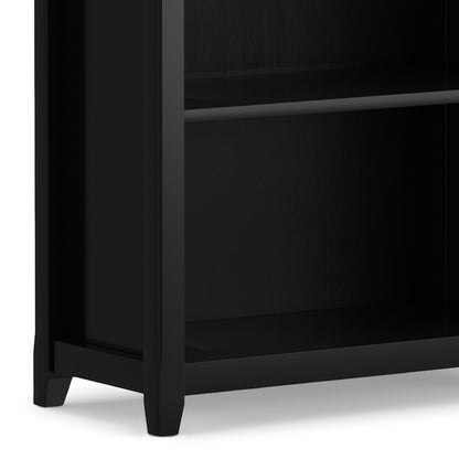 SIMPLIHOME Amherst Bookcase - 70 inch Tall 5-Shelf Solid Wood Bookshelf in Black, Transitional Storage for Living Room, Study Room or Office with Adjustable Shelves and Tapered Legs
