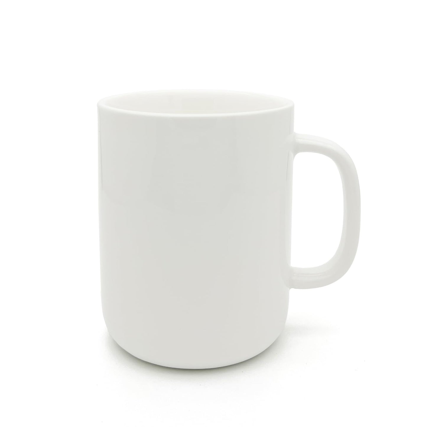 TREEWOO Stylish Ceramic Coffee Mug Smooth Solid Color 11oz Underglazed Cup For Men & Women Office And Home Use (Glossy white)