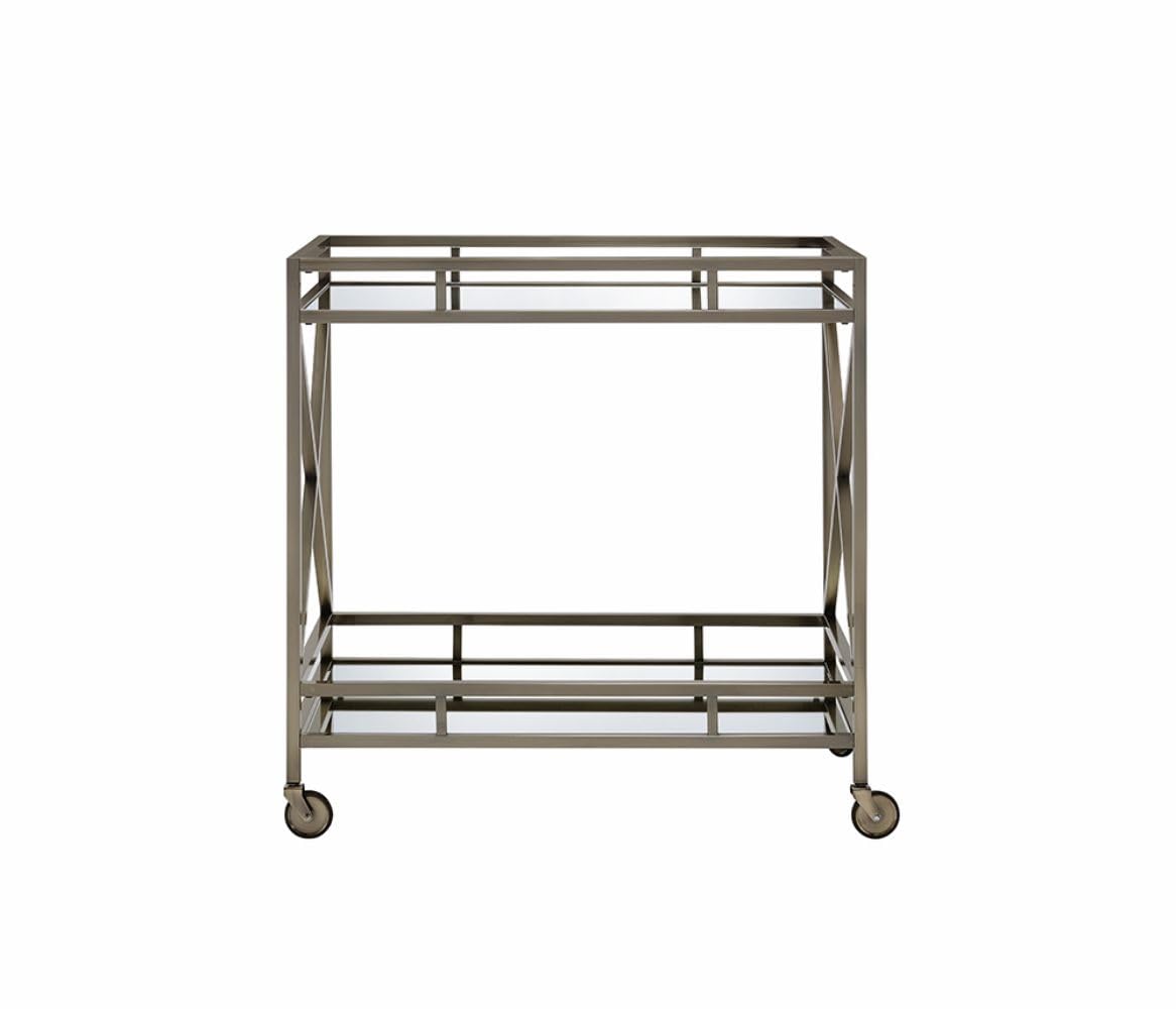 Mirrored Antique Gold Serving Cart
