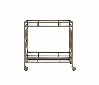 Mirrored Antique Gold Serving Cart