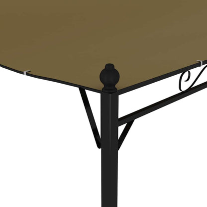 Gazebo Set of 2 Taupe Steel and Polyester, Large Rectangular Outdoor Canopy for Patio, Garden, UV Resistant, Easy Assembly Lawn Structures