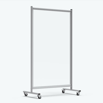 FSE 373-MD4072W Mobile Magnetic Whiteboard Room Divider, 75" Tall Double-Sided Board, Sound Proof Partition Wall Divider with Locking Casters, Steel Frame, Ghost-Resistant Surface, White/Silver