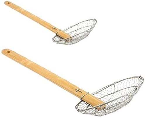 M.V. Trading SSK5 Stainless Steel Asian Spider Skimmer Strainer, 5-Inches with Bamboo Handle