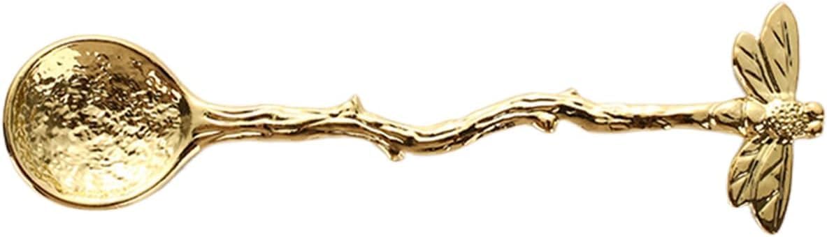Gold Retro Dragonfly Spoon, Stainless Steel Coffee Teaspoon, Creative Sugar Spoon for Kitchen
