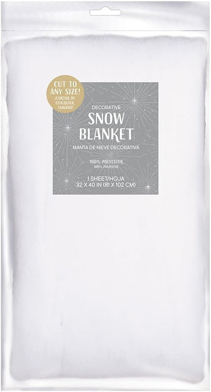 Snow White Polyester Blanket, 32" x 40" (1 Pc) | Luxurious Fluff for Crafts, Winter Decor & Displays