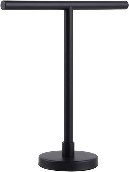 GERZWY Modern Hand Towel Holder Tree Rack Free Standing SUS 304 Stainless Steel Towel Ring, Matte Black DZY06-BK