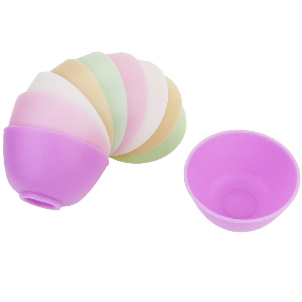 BILLIOTEAM 10 PCS Multi-colorful Silicone Mixing, Prep, Serve, Condiment and Facial Mask Bowls for Skincare, DIY Craft, Resin, and Acrylic Painting