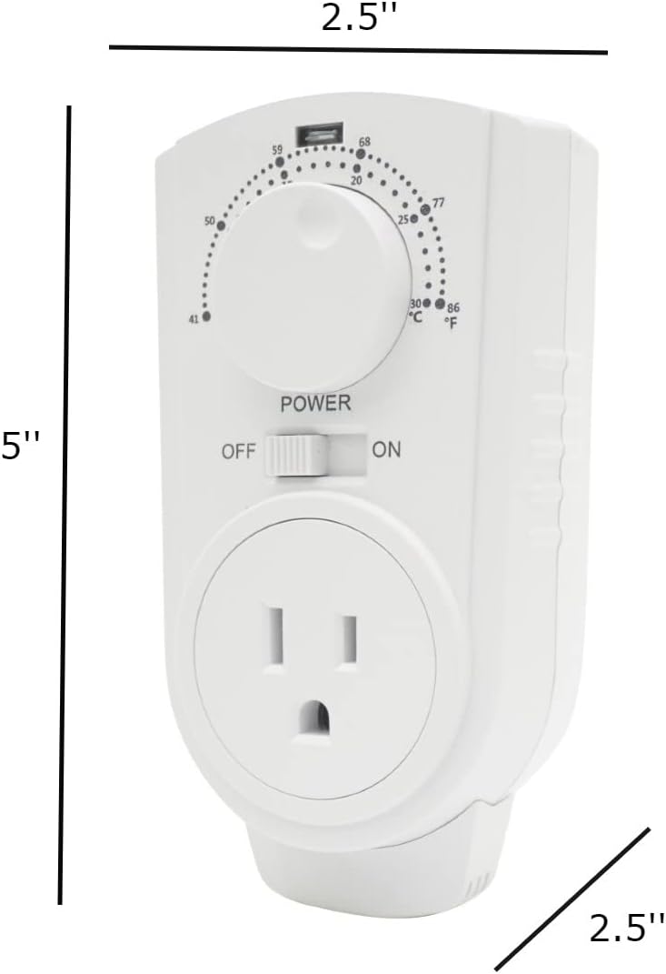 Amaze Plug in Thermostat | Compatible with all Heaters, Fans, and Air Conditioners