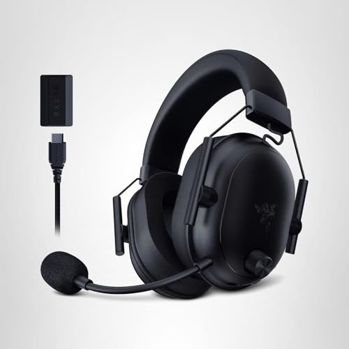 Razer BlackShark V2 HyperSpeed Wireless Gaming Headset: 280g Lightweight - THX Spatial Audio - Bendable Mic - 50mm Drivers - 2.4GHz, Bluetooth or USB - 70 Hr Battery w/USB Type C Charging - Black