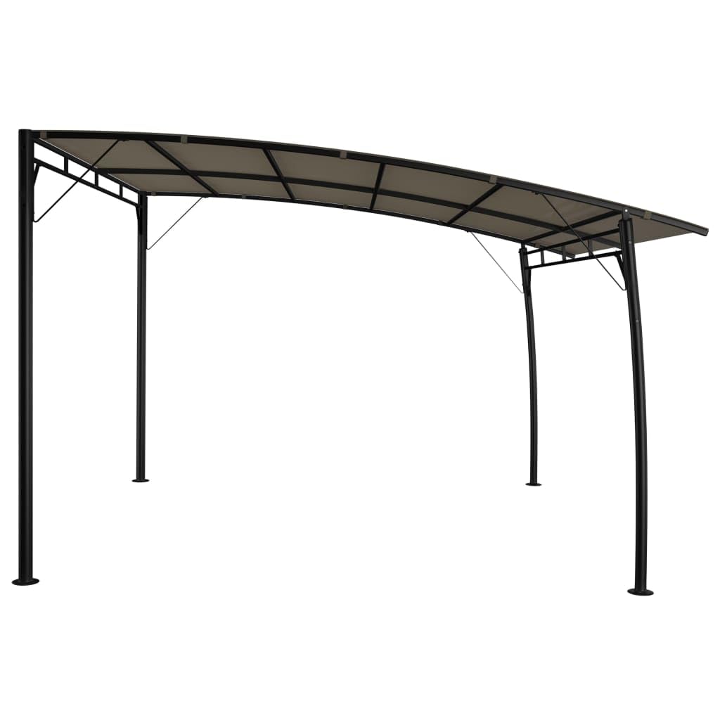 Taupe Sunshade Awning, Powder-Coated Steel Frame, 9.8x9.8 ft Polyester Canopy, UV Protection, Outdoor Patio Garden Gazebo for Parties Outdoor Structures