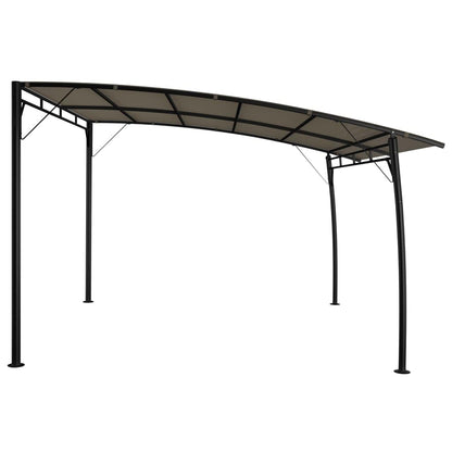 Taupe Sunshade Awning, Powder-Coated Steel Frame, 9.8x9.8 ft Polyester Canopy, UV Protection, Outdoor Patio Garden Gazebo for Parties Outdoor Structures