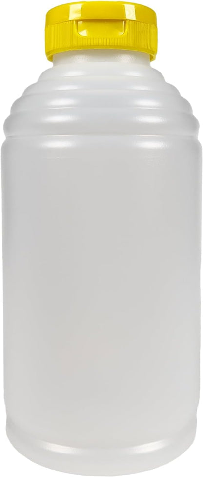 16oz pack 20 Pinnacle Mercantile Refillable HDPE Plastic Honey Bottles - Easy Squeeze, leak-proof, BPA-Free, and Made