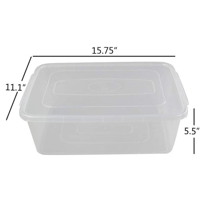 Pekky 15 Quart Clear Plastic Storage Box, Organizer Bin (2 Packs)