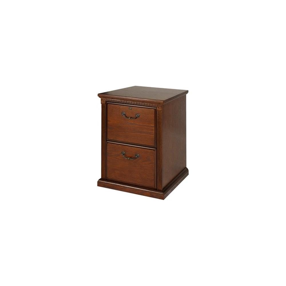 Martin Furniture Huntington Oxford Transitional Wood File Cabinet with 2 Letter-Size File Drawers, Top Drawer Locks, Fully Assembled, in Oak Finish