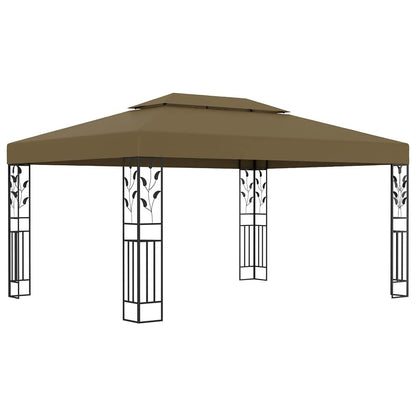 Taupe Outdoor Gazebo 100% Polyester with PA Coating, Powder-Coated Steel Frame, 9.8 x 13.1 ft Rectangular Canopy Tent for Patio, Garden, Backyard Events Outdoor Structures