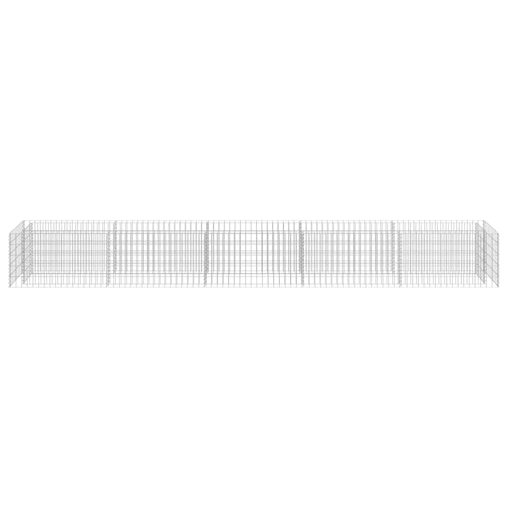 Tmriohed Galvanized Steel Large Outdoor Planter Box 177.2 x 19.7 x 19.7 in Silver Gabion Raised Bed Garden Box for Patio Yard Landscaping
