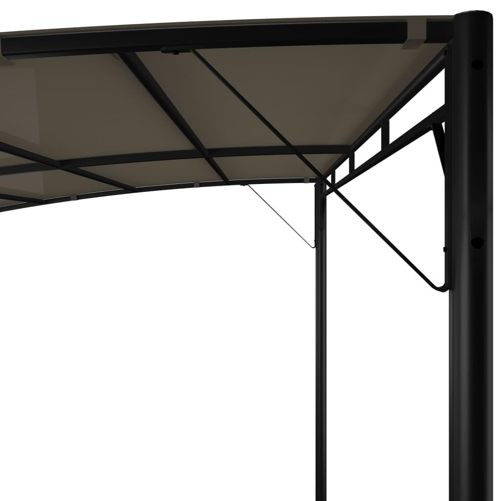 Taupe Sunshade Awning, Powder-Coated Steel Frame, 9.8x9.8 ft Polyester Canopy, UV Protection, Outdoor Patio Garden Gazebo for Parties Outdoor Structures