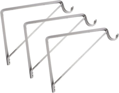 Design House 182725 Steel Shelf Rod Bracket for Closet Storage Shelf, Pack of 3, White