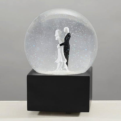 Personalization Universe Personalized Wedding Couple Musical Snow Globe - Engraved Names & Message, Plays Wedding March